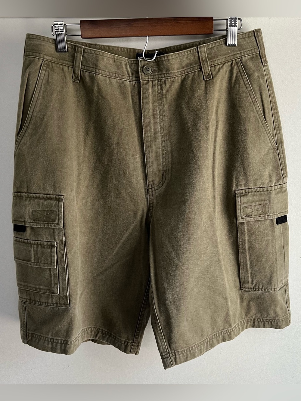 Sonoma Jean Co Men’s Size 34 Vintage Olive Khaki Cargo Shorts 100% Cotton